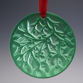 Lalique Crystal Ornament 1990 Noel Mistletoe