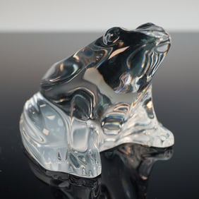 Baccarat France Crystal Frog Figurine