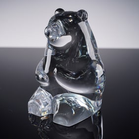 Orrefors Crystal Figurine, Seated Bear