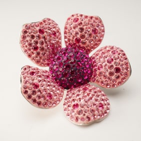 Swarovski Crystal Figurine, Mother's Day Pink Blossom Flower