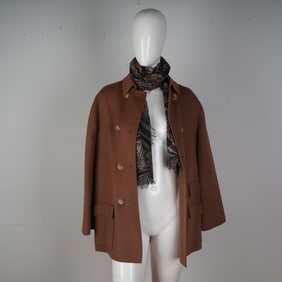 Oscar de la Renta for Bergdorf Goodman Brown Cashmere Coat