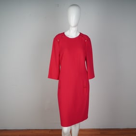 Michael Kors Red Shift Dress, Made in Italy