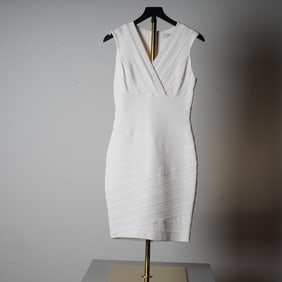 Robert Rodriguez White Bandage Sheath Dress