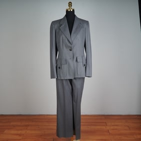 Yves Saint Laurent Rive Gauche Gray Wool Pant Suit