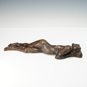 Curt Brill Bronze Figurative Sculpture, Reclining Nude 1996