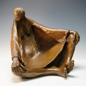 Teena Stern Bronze Sculpture, Seated Girl