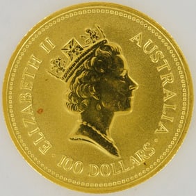 1987 Australian Nugget Elizabeth II 100 Dollars Gold Coin
