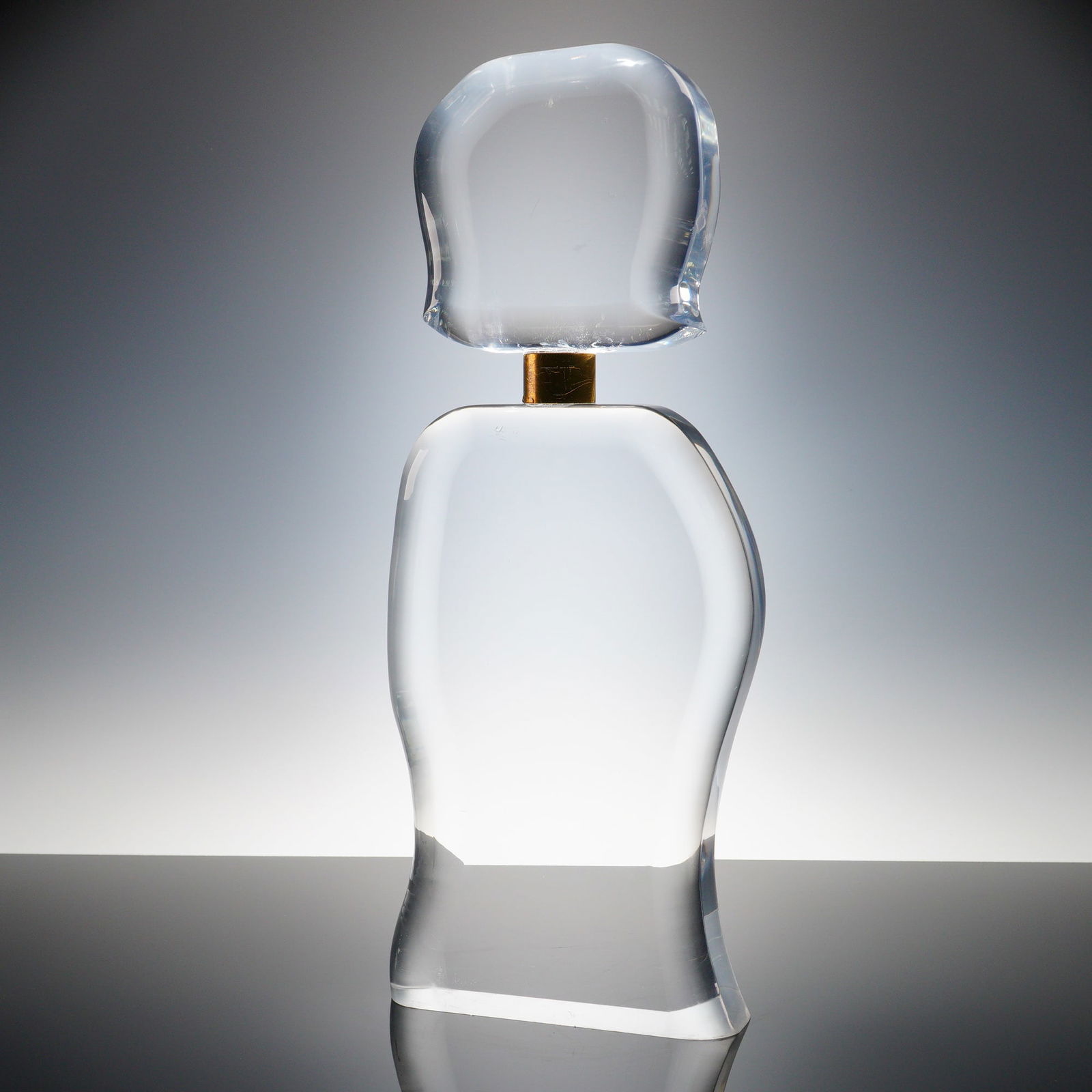 B. Rich Lucite Sculpture, Abstract Bottle Form (1 of 3)