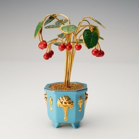 House Of Faberge Cherry Tree Sculpture By Franklin Mint