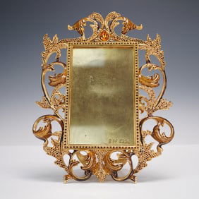 Jay Strongwater Jeweled Amber Picture Frame