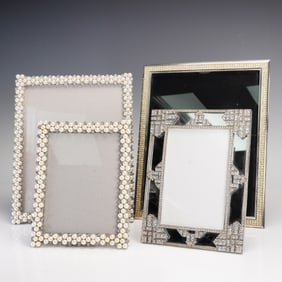4pc Rhinestone And Faux Pearl Embellished Photo Frames