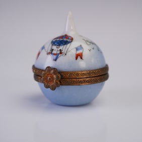 Limoges Porcelain Balloon Trinket Box
