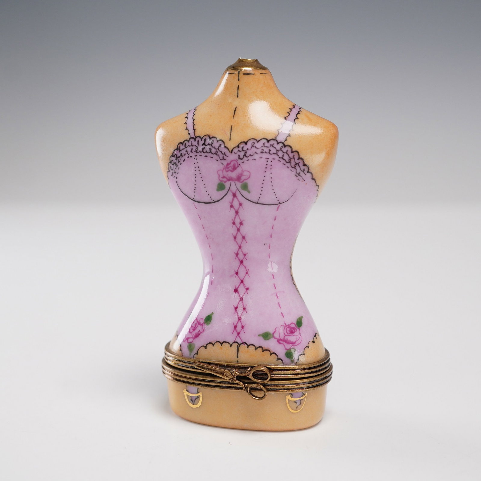 Limoges Porcelain Lingerie Mannequin Trinket Box (1 of 5)