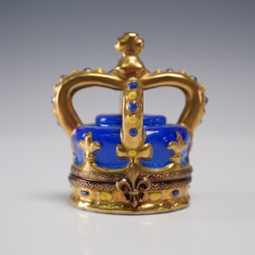 Elda Creations Porcelain Crown Box, Limoges France