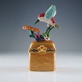 Rucinni Jeweled Hummingbird Trinket Box
