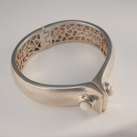 Kara Ross Sterling Silver Bracelet with White Cabochons