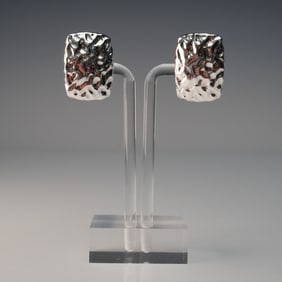 Pair of Simon Sebbag Sterling Silver Clip-On Earrings