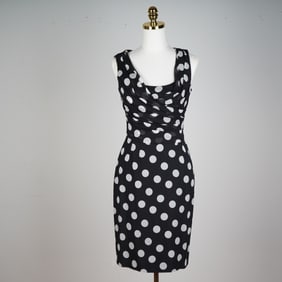 Dolce & Gabbana Black and White Polka Dot Silk Dress