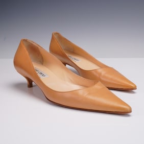 Jimmy Choo Leather Kitten Heel Pumps