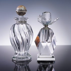 2pc Crystal Perfume Bottles Including Lenox Crystal