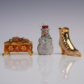 3pc Estee Lauder and Decorative Solid Scent Compacts