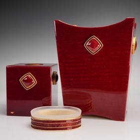 3pc Mike + Ally Ruby Red Bathroom Set