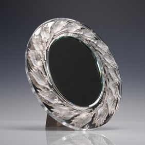 Lalique Crystal Floral Mirror
