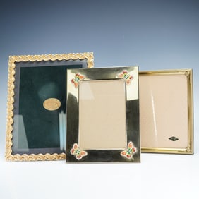 3pc Decorative Picture Frames - 18kt & 24kt Gold Plated + Silver Plated