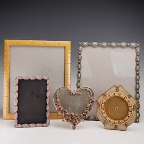 5pc Decorative Enamel & Rhinestone Picture Frame Assortment