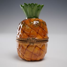 Limoges France, Pineapple-Shaped Porcelain Treasure Box