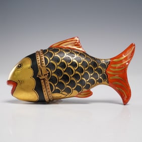 Limoges Porcelain Fish-Shaped Treasuret Box