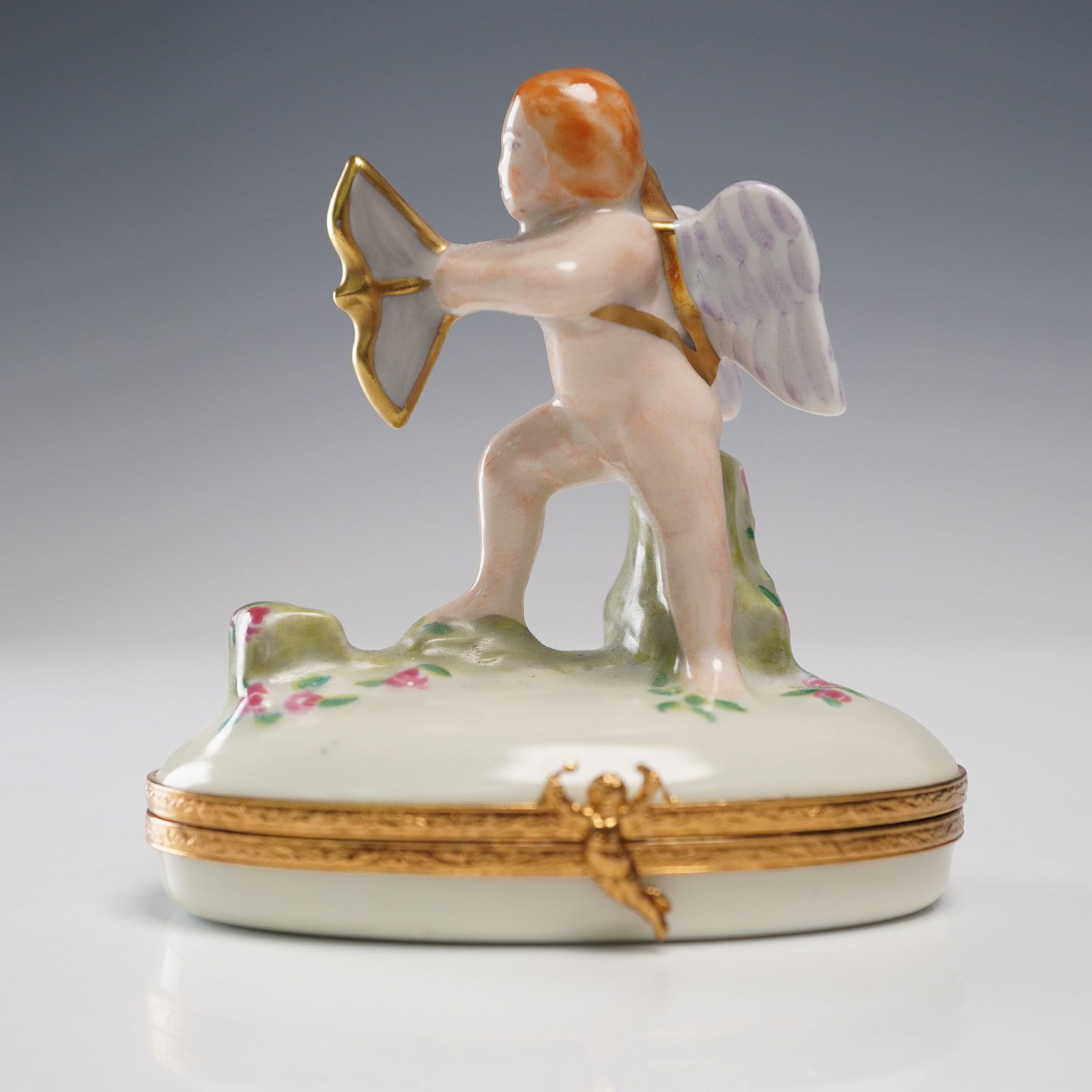 Artoria Limoges France Trinket Box, Cupid with Bow (1 of 6)