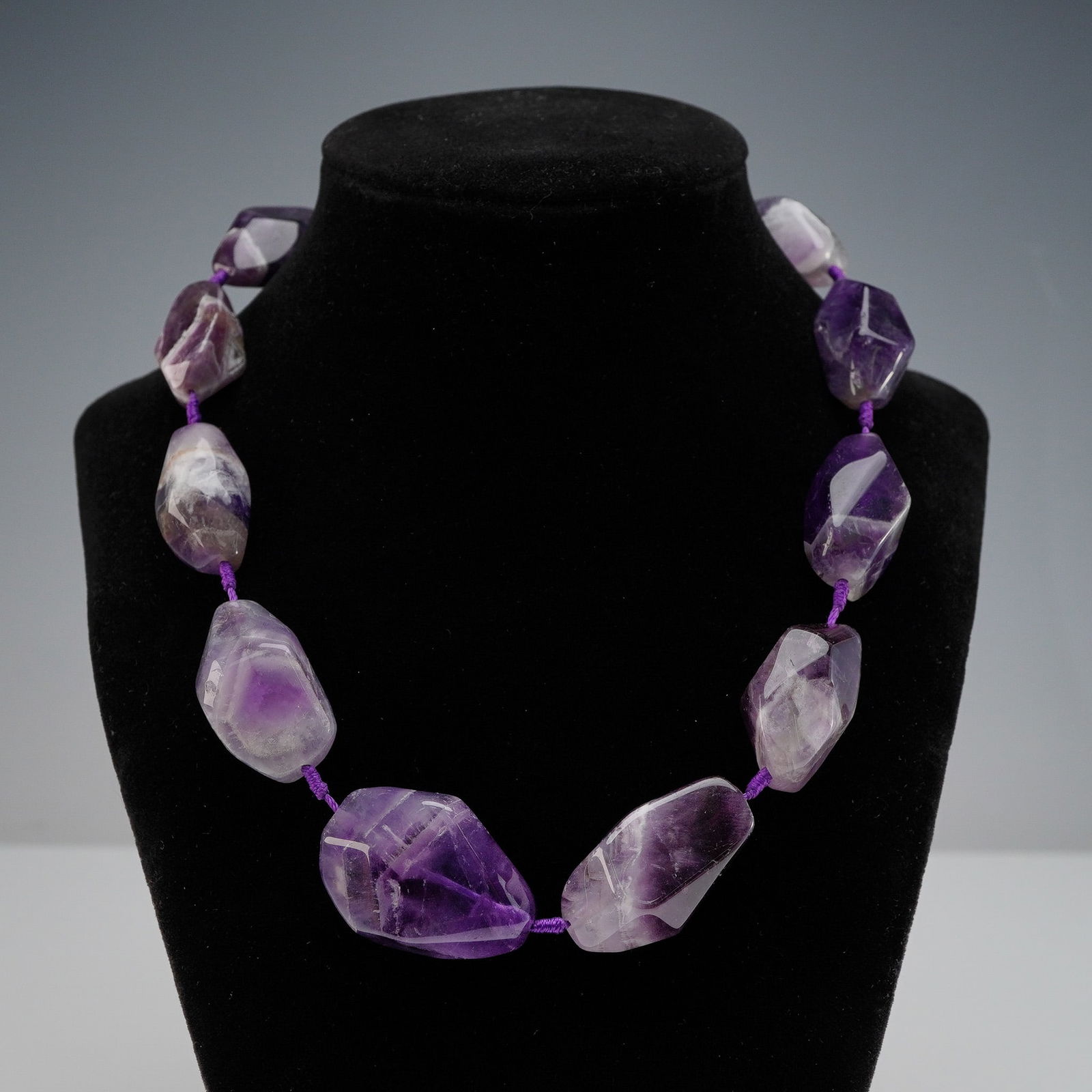 Contemporary Natural Amethyst Statement Necklace (1 of 4)