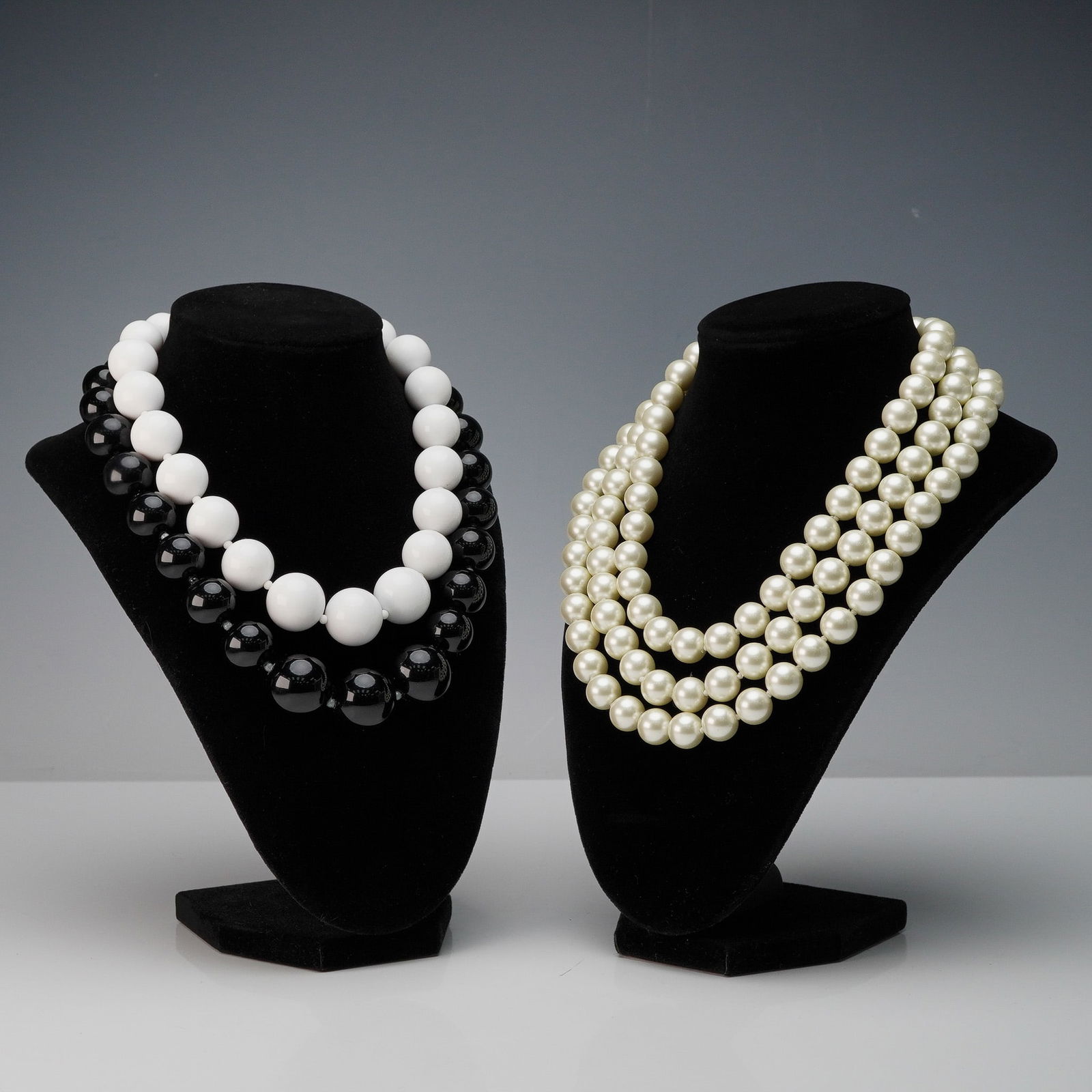 2pc Kenneth Lane Statement Necklaces, Faux Pearl and Bead Designs (1 of 6)