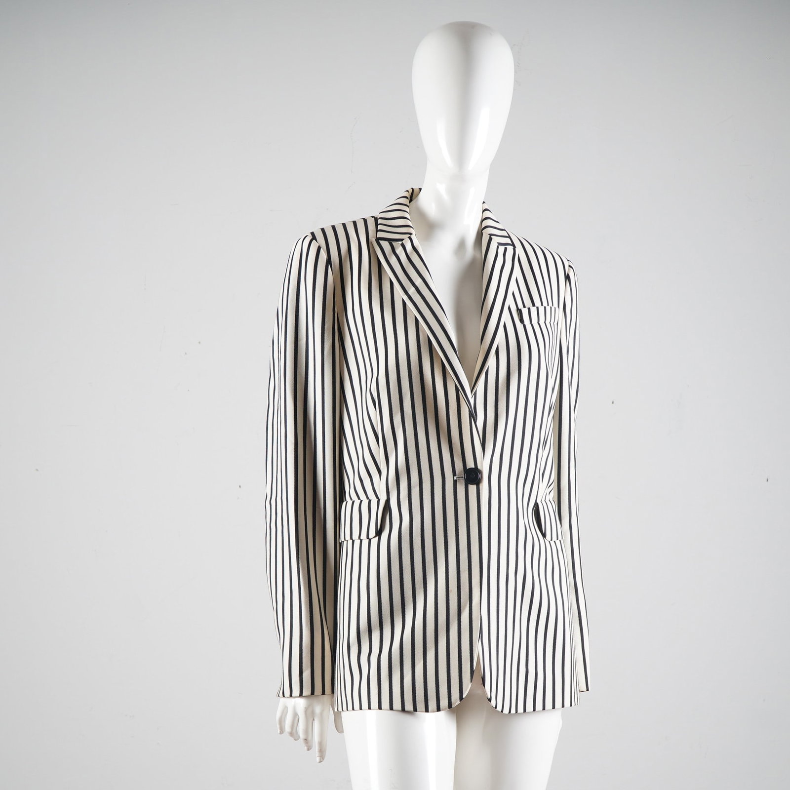 Akris Punto Black & White Striped Wool Blazer (1 of 9)