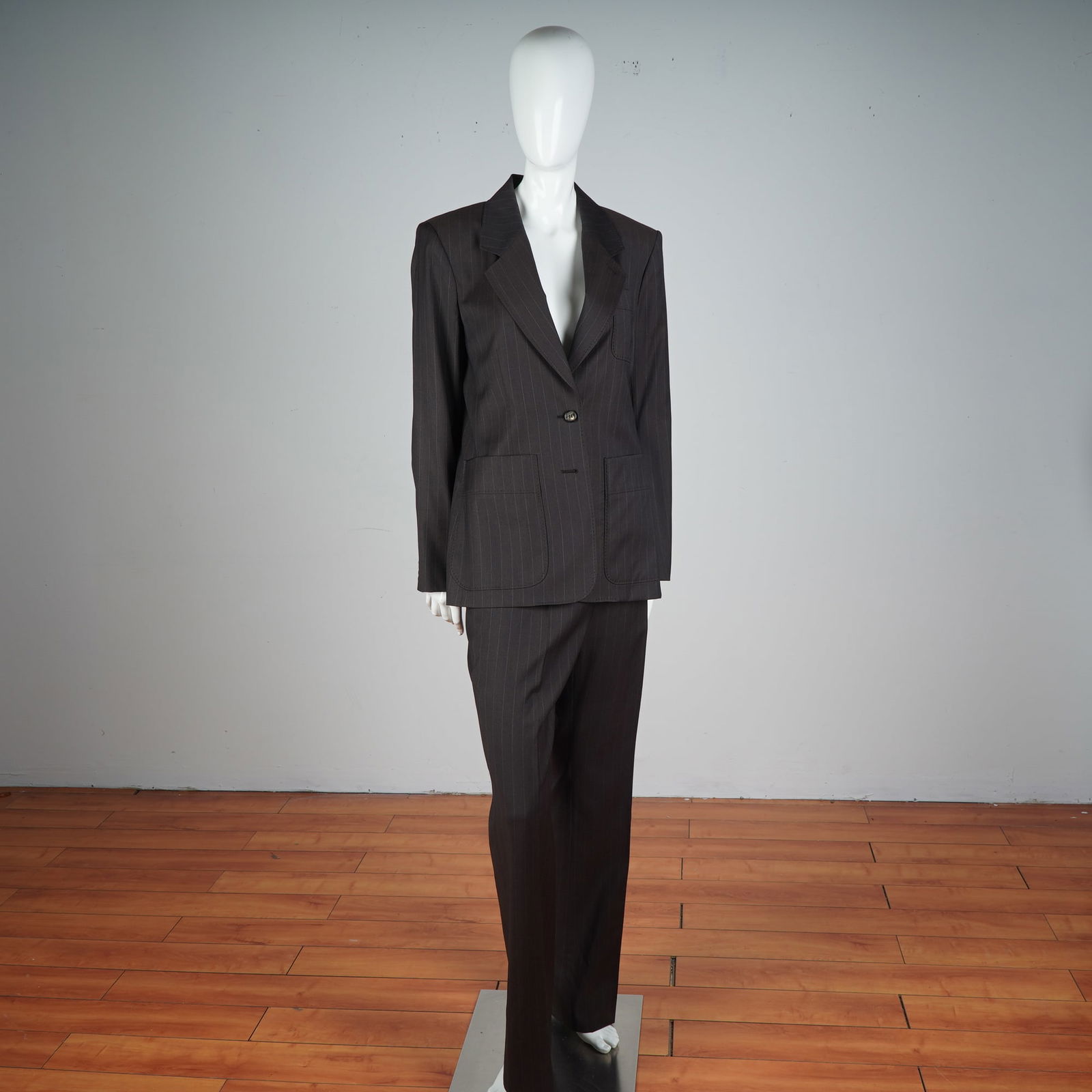 Yves Saint Laurent Rive Gauche Pinstripe Wool Pant Suit (1 of 6)