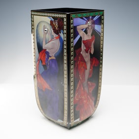 Goebel Alphonse Mucha Glass Vase, The Stars