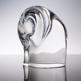 Orrefors Crystal Elephant Paperweight