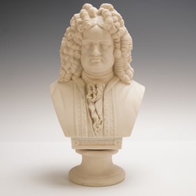 Classical Bisque Porcelain Bust of George Frideric Handel