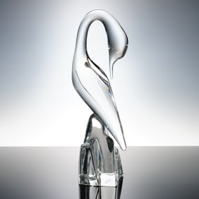 Daum Crystal Sculpture, Egret