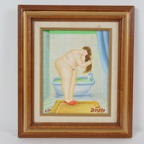 After Fernando Botero, Giclee on Canvas, Signed
