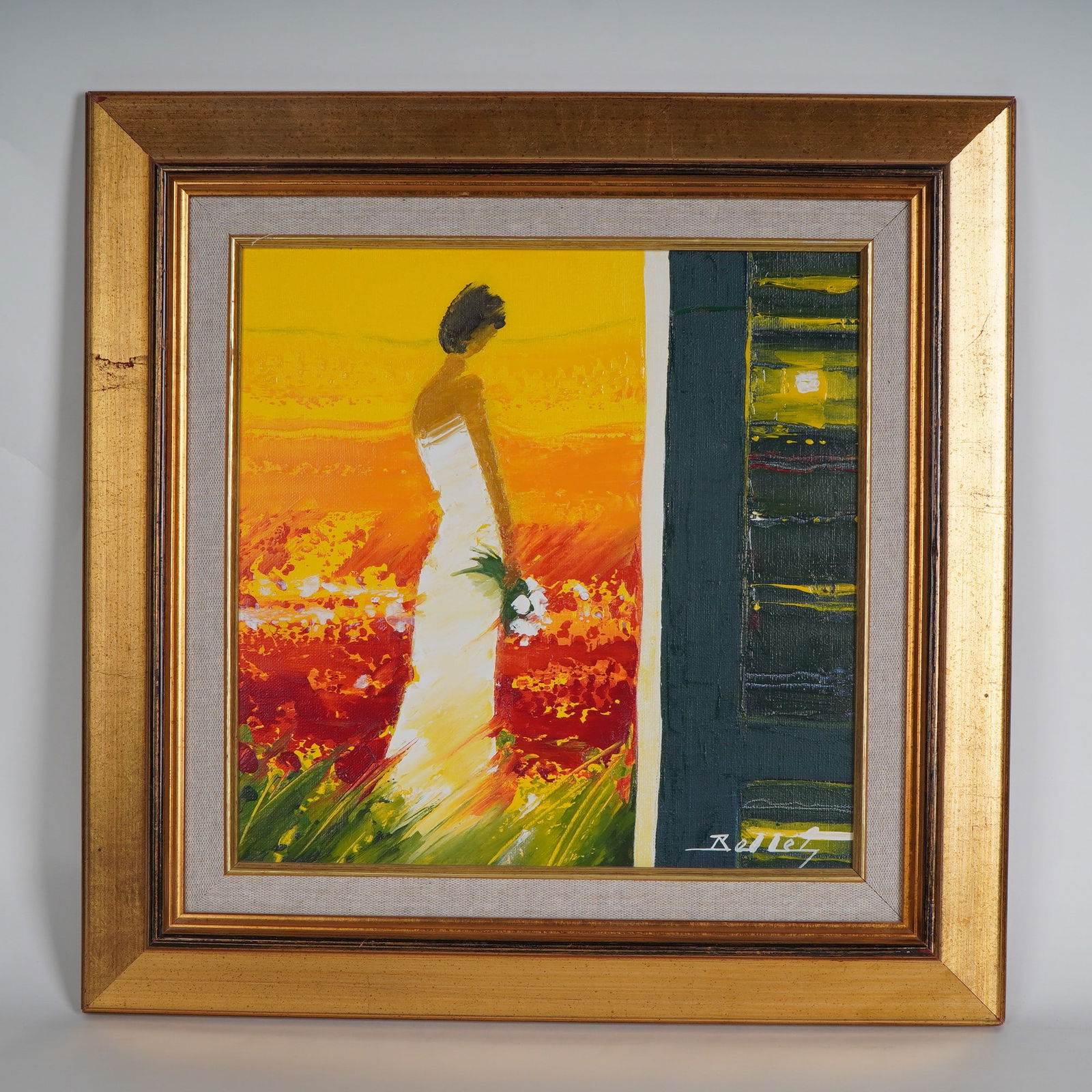 Emile Bellet, Original Oil on Canvas, Solar Woman, Signed (1 of 6)