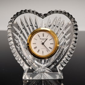 Waterford Crystal Heart-Shaped Quartz Table Clock