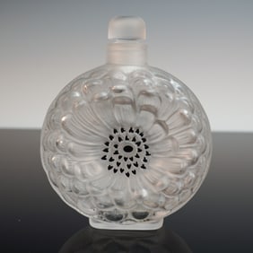 Lalique Frosted Crystal Perfume Bottle, Dahlia