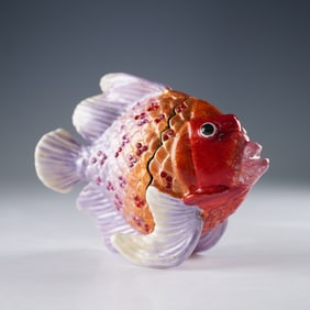 Rucinni Enamel and Crystal Fish Trinket Box