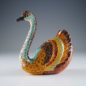 Rucinni Jeweled Swan Trinket Box