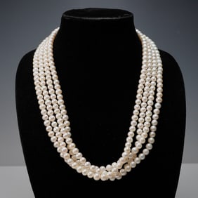 Cultured Pearl Necklace, Single Strand