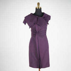 Oscar de la Renta Plum Cocktail Dress