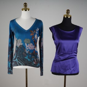Etro Silk Sleeveless Blouse and Floral Paisley Sweater