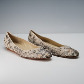 Oscar de la Renta Embroidered Flats